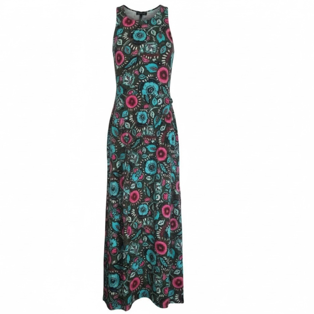 NWT- Talbots Jacobean Floral Jersey Halter maxi dress. Size PM - Picture 3 of 15